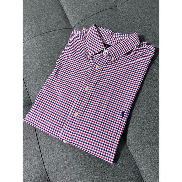 Ralph‎ Lauren Button Down Shirt Men 2XB Performance RWB Plaid Checkered - Picture 1 of 10